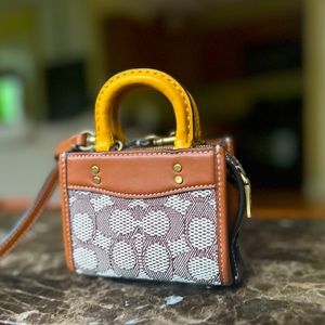 Coach Rogue 12 In Glovetanned Leather & Textile Jacquard Mini Bag *Price Firm*